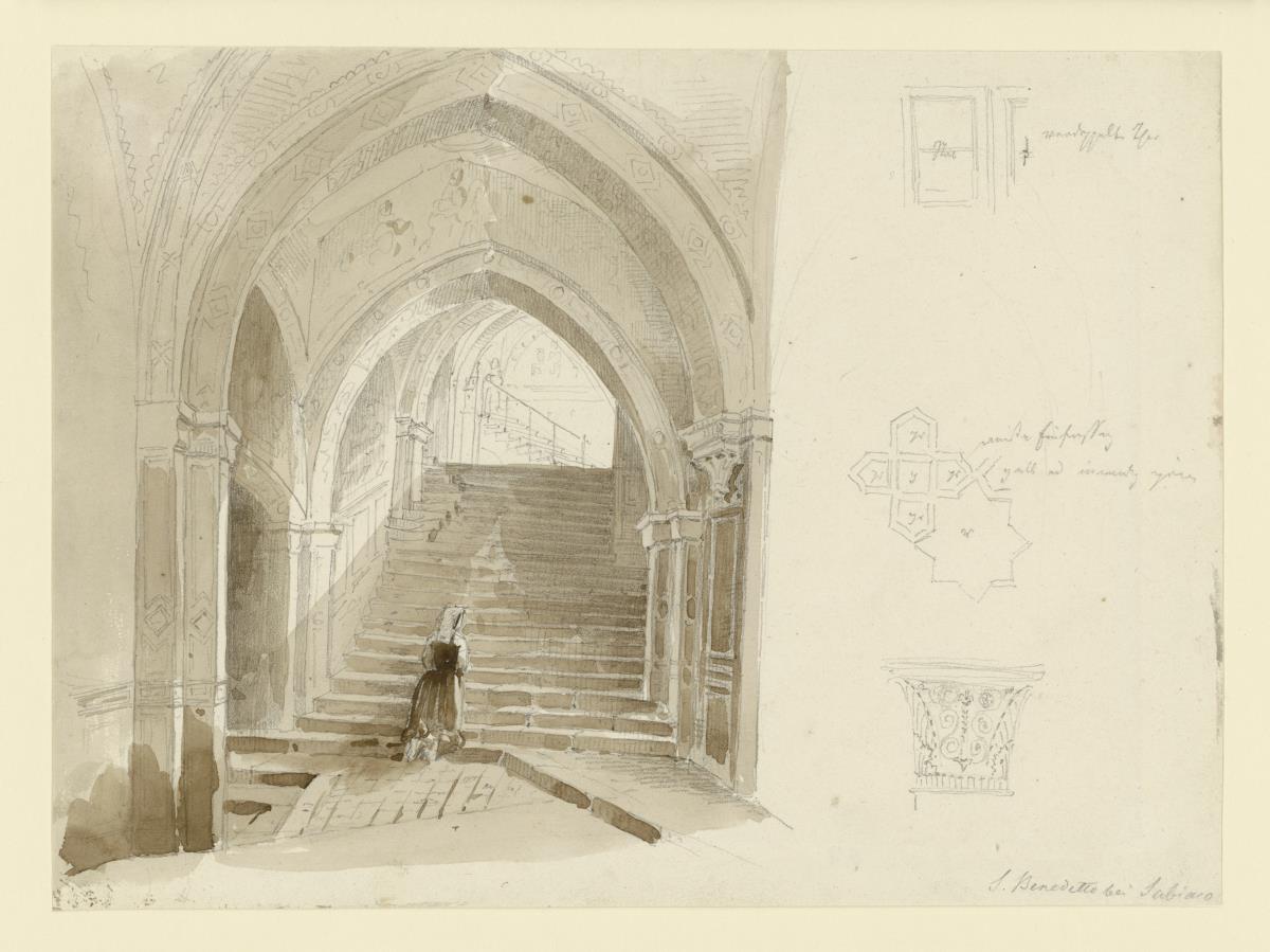 Subiaco, Monasterio di S. Benedetto, Treppenhaus, archtektonische Details