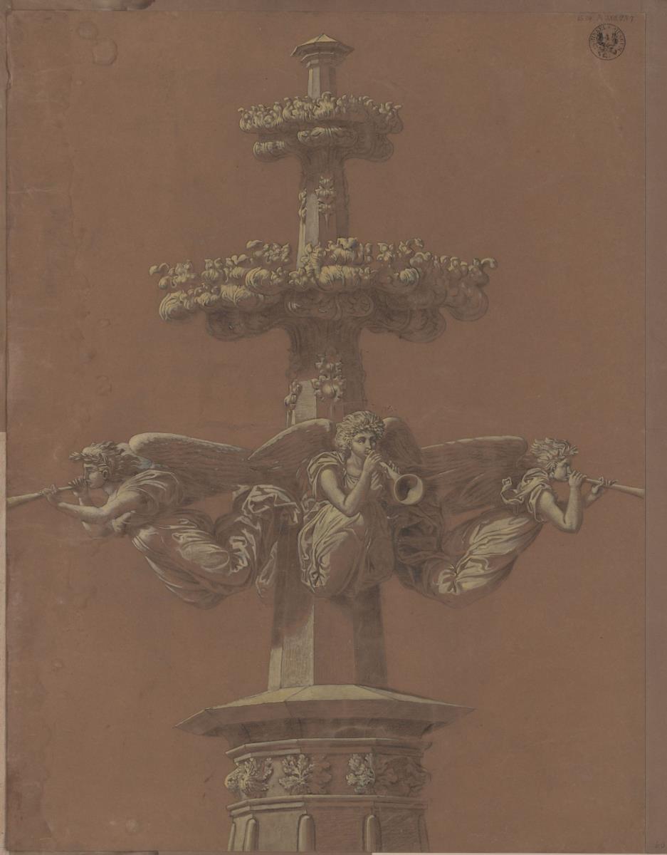 Berlin. Entwurf zu einem Dom als Denkmal für die Befreiungskriege (Befreiungsdom). Krönung einer Spitzsäule