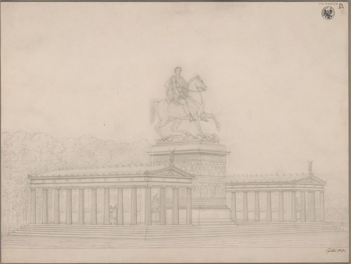 Berlin, Lustgarten. Denkmal für Friedrich II., den Großen, als Reiterstatue mit Gedächtnishalle