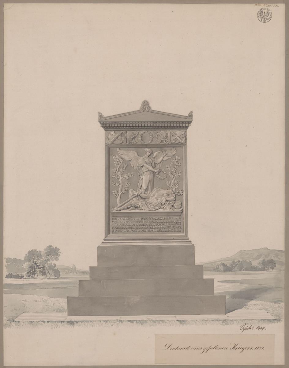Grabmal für einen Krieger / Štěrboholy bei Prag. Zweiter Entwurf zu einem Denkmal für Kurt Christoph Graf von Schwerin