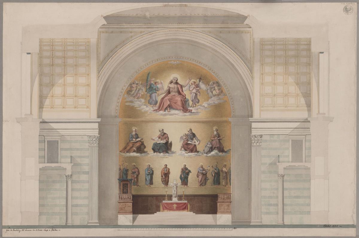 Potsdam. Nikolaikirche. Entwurf zur Ausmalung der Apsis