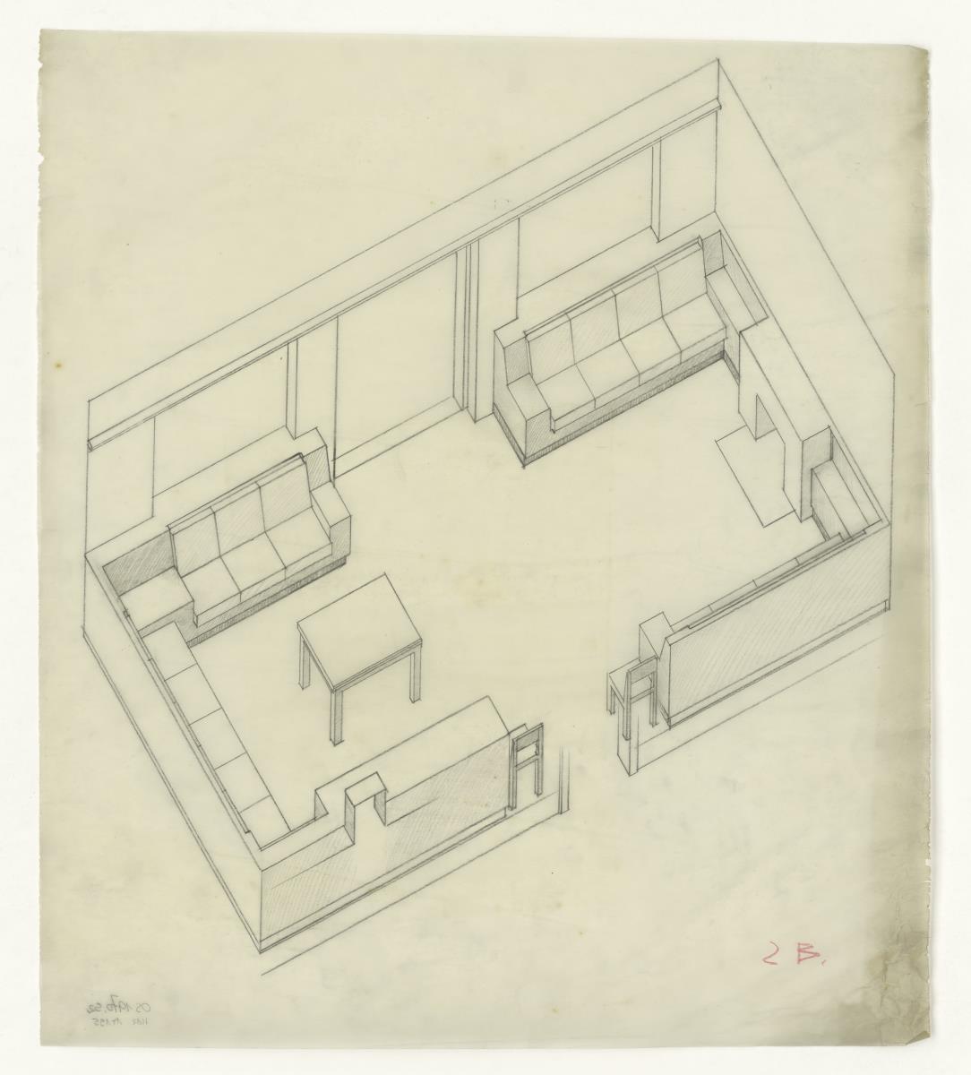 Kaminzimmer, Auftrag Götsch, Musikheim (Möbelentwürfe, Wohnräume)