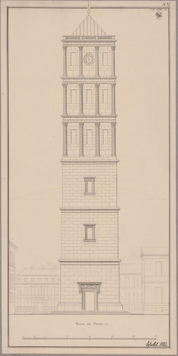 Berlin. Friedrichswerdersche Kirche. Variante eines separat stehenden Glockenturmes