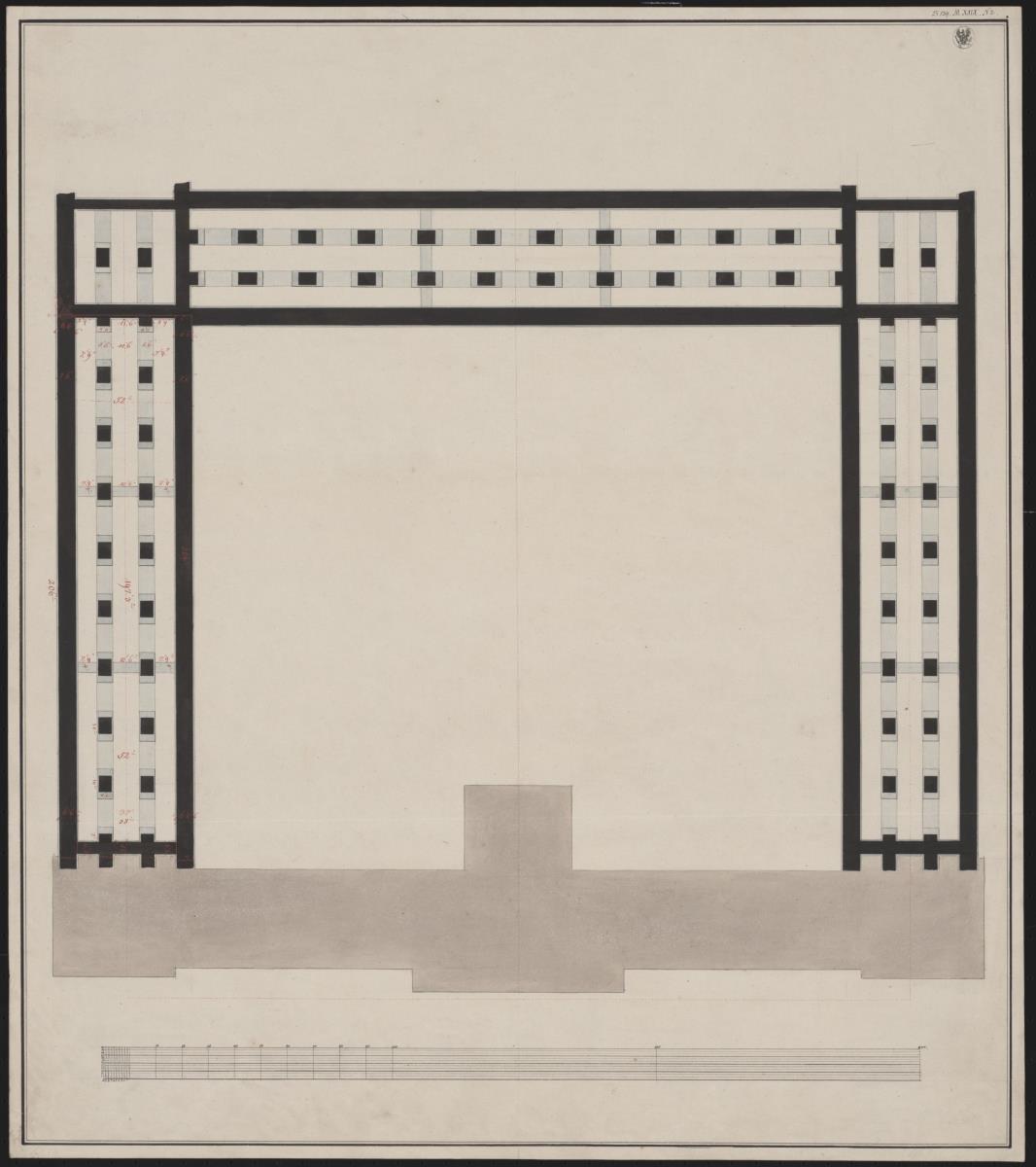Berlin. Akademiegebäude Unter den Linden. Grundriss des Kellergeschosses