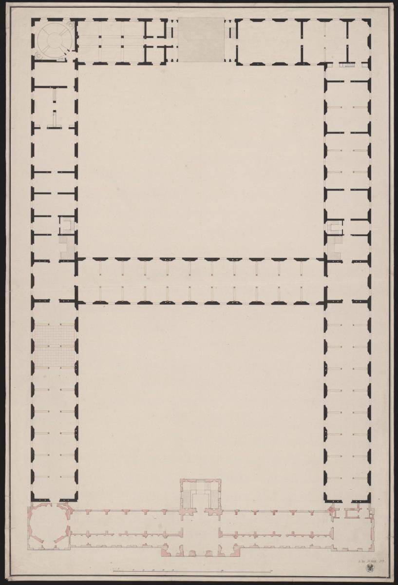 Berlin. Akademiegebäude Unter den Linden. Grundriss des Obergeschosses