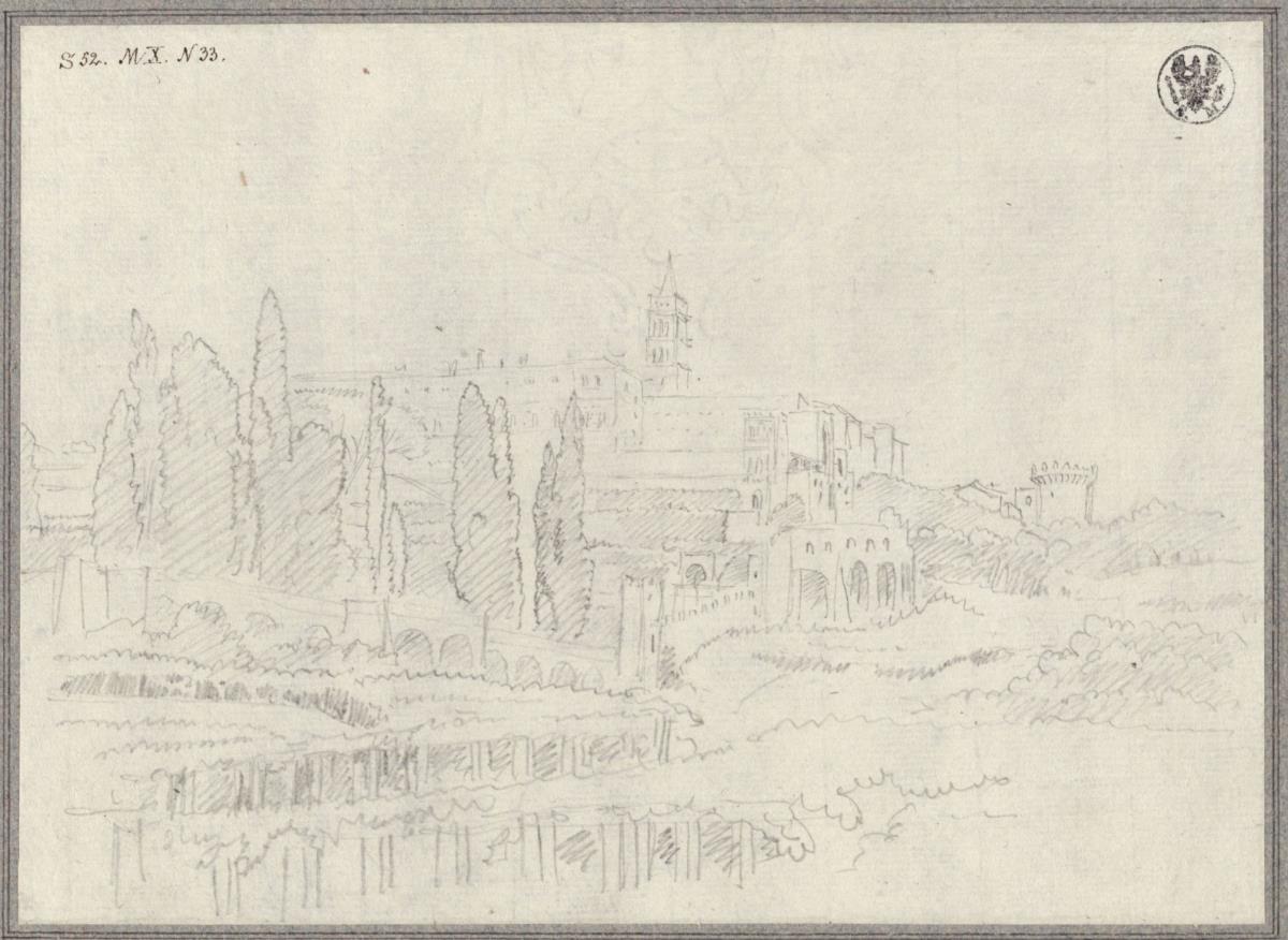 Blick aus der Nähe der Villa di Mecenate auf den Garten der Villa d'Este in Tivoli