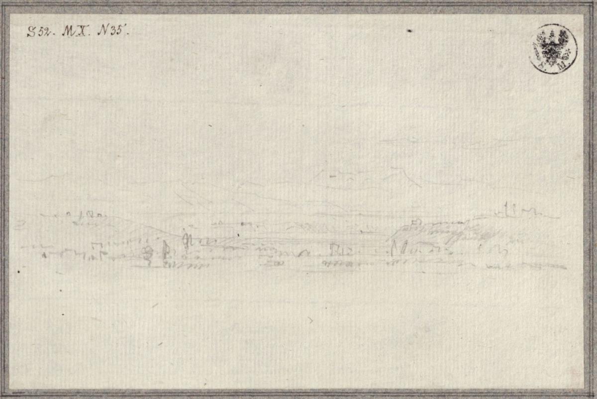 Eine wohl italienische Landschaft mit Bergen im Hintergrund