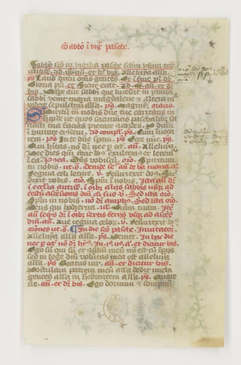 Blatt aus einem lateinischen Stundenbuch, Frankreich