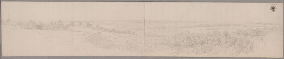 Blick auf Frauendorf (Golęcino) und Stettin (Szczecin)
