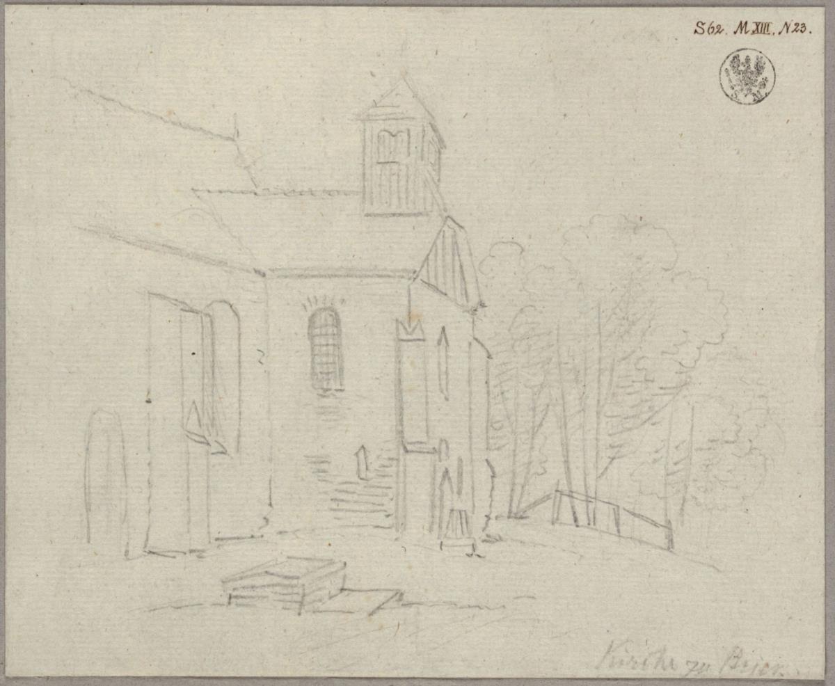 Ansicht einer mittelalterlichen Kirche / Kirche zu Brick (?)