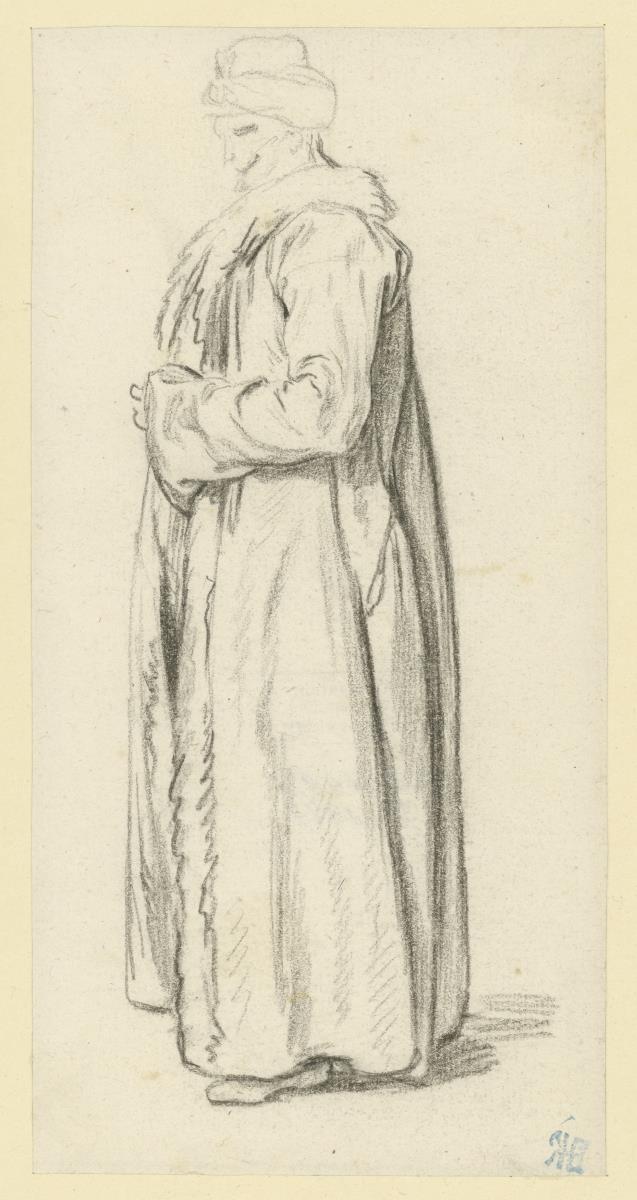 Studie eines türkischen Würdenträgers beim Empfang des türkischen Gesandten durch Ludwig XV in Versailles im Januar 1742