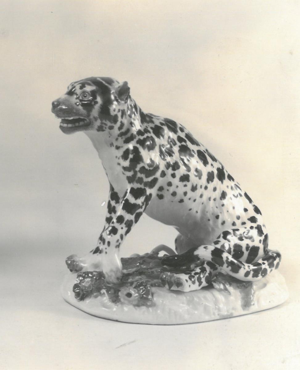 Sitzender Leopard