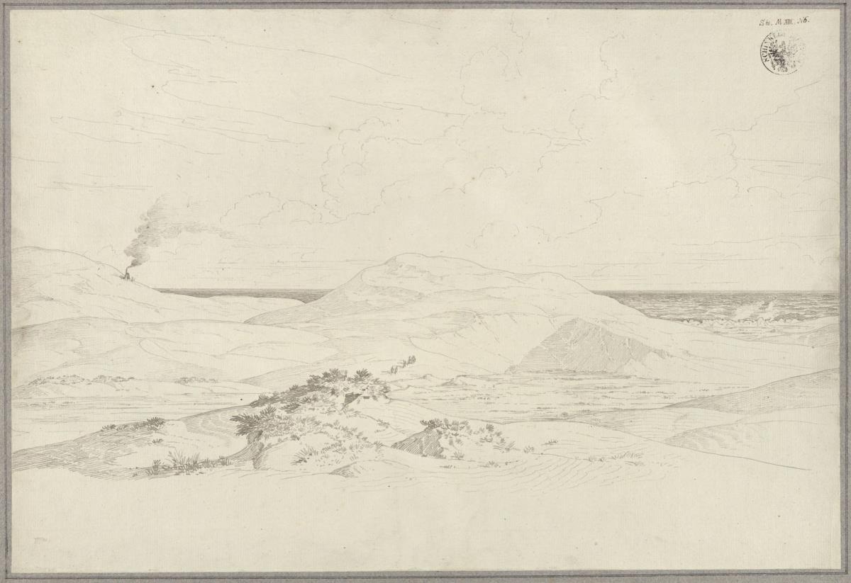 Meeresstrand mit Dünen (auf Rügen?) / Sizilianische Küstenlandschaft
