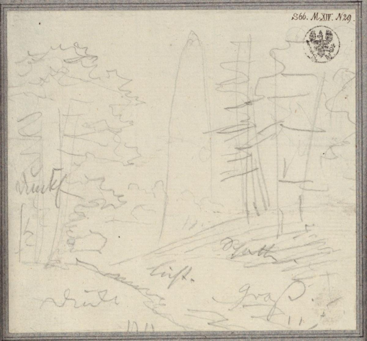 Landschaftliche Partie im Park von Schloss Wilhelmshöhe bei Kassel