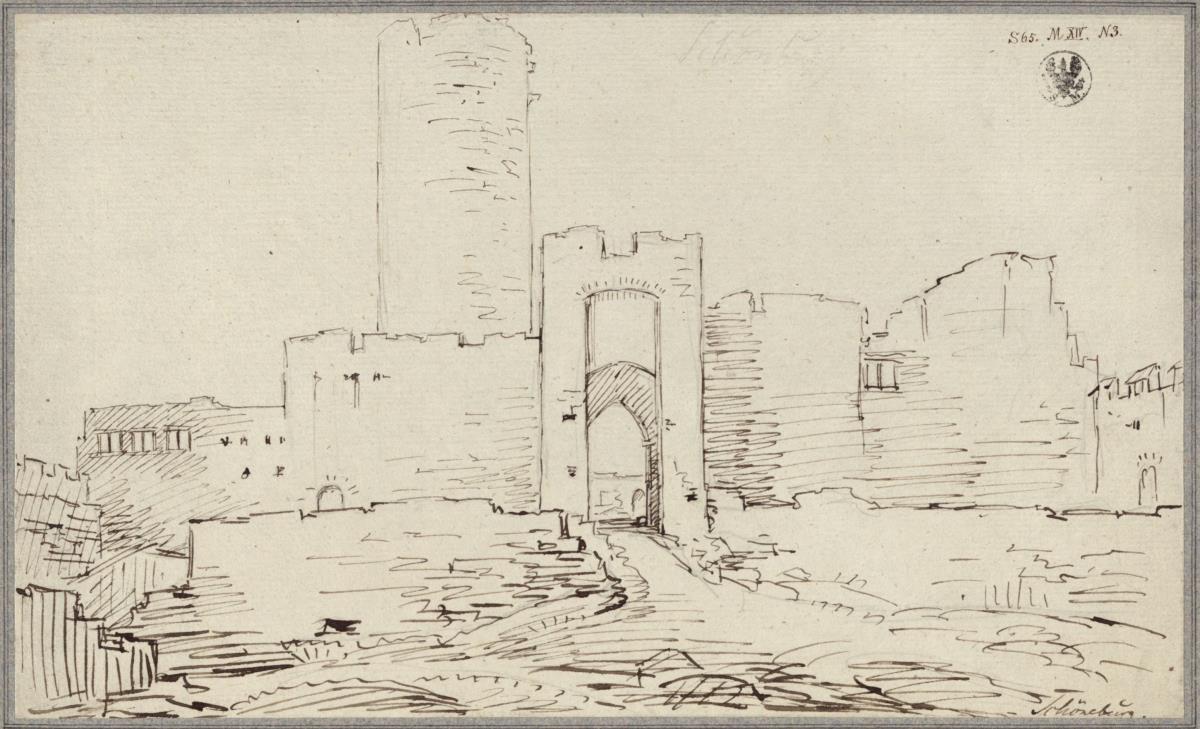 Eingangsseite der Ruine der Schönburg an der Saale