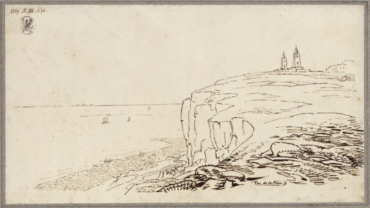 Küstenlandschaft bei Le Havre mit zwei Leuchttürmen