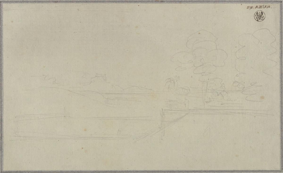 Terrasse am Meer mit Pferdeskulpturen