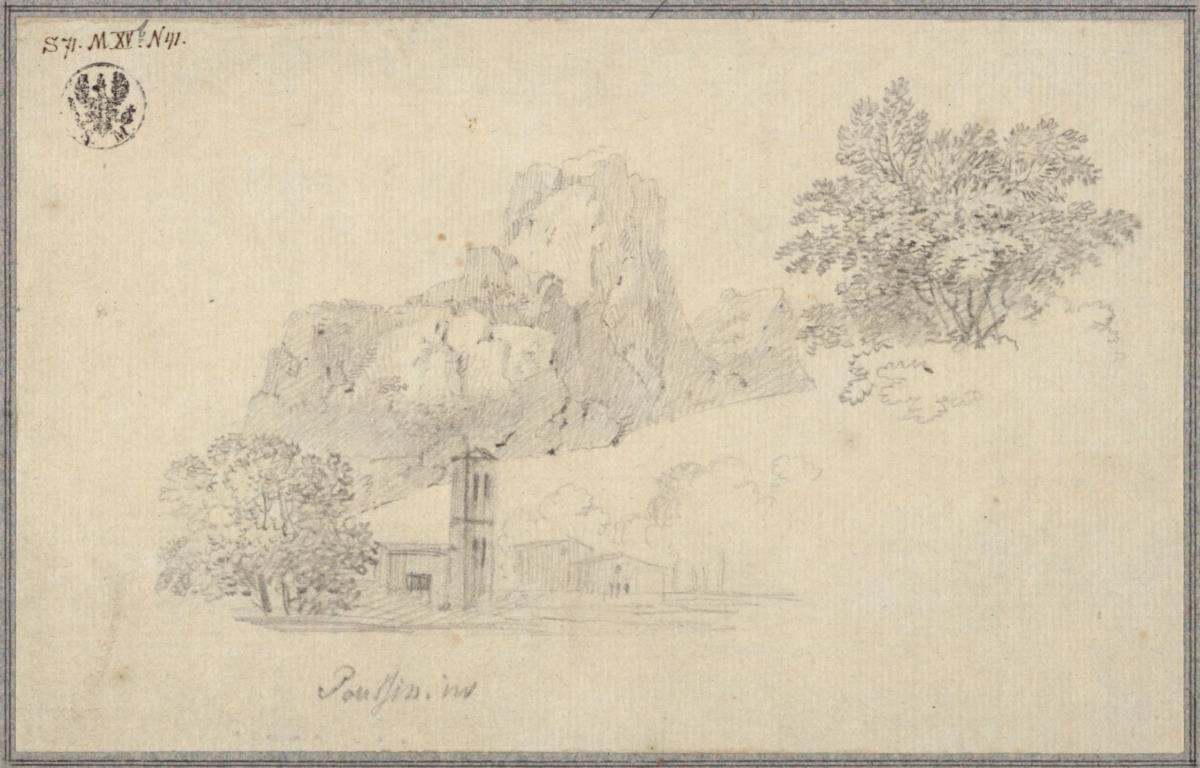 Gebirgslandschaft mit Gebäuden