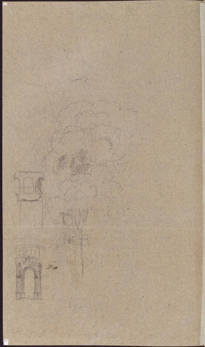 Studien zur Zeichnung "Schloss am Strom"