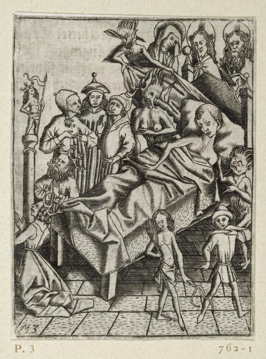 Ars Moriendi, Blatt 3 - Versuchung im Glauben