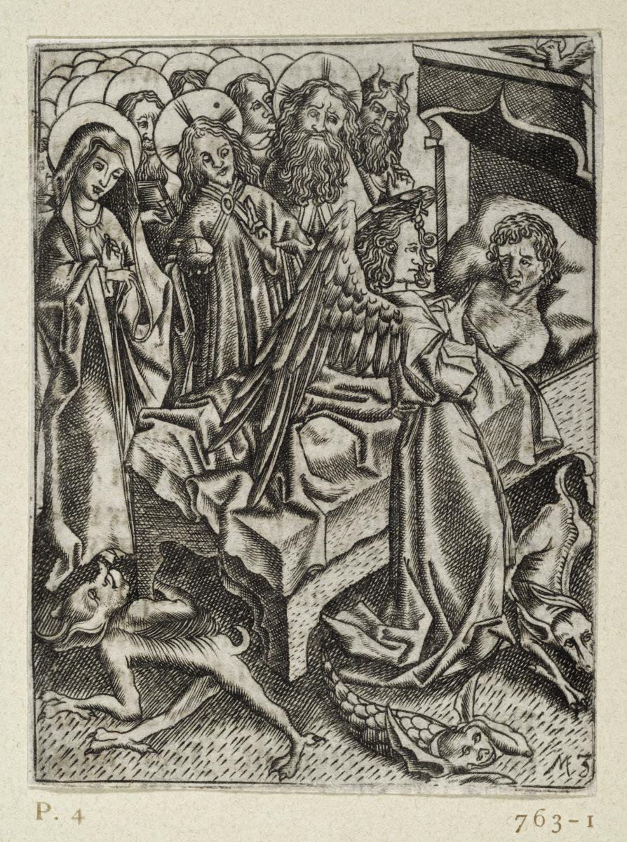 Ars Moriendi, Blatt 4 - Ermutigung im Glauben