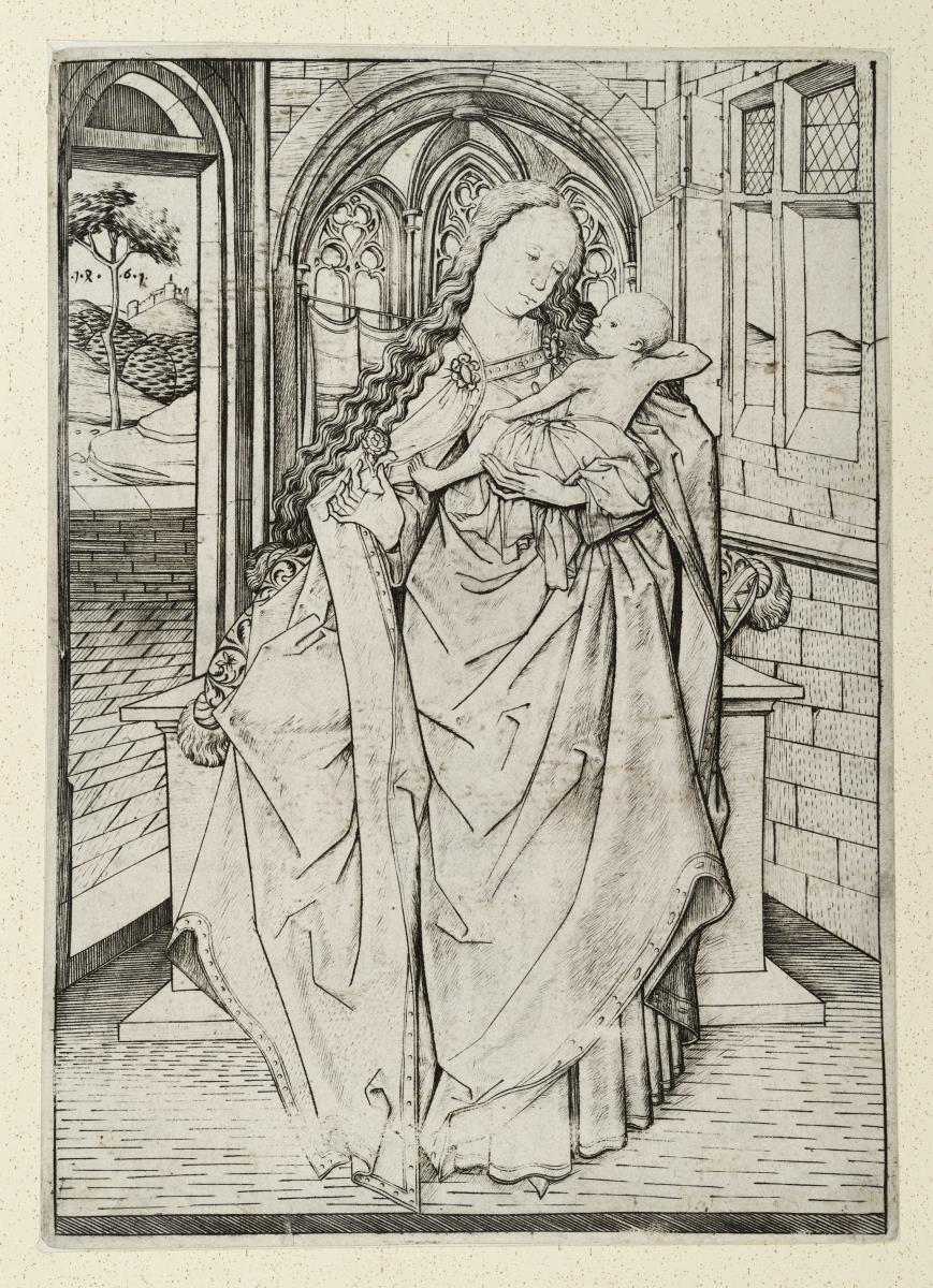 Thronende Madonna mit der Rose