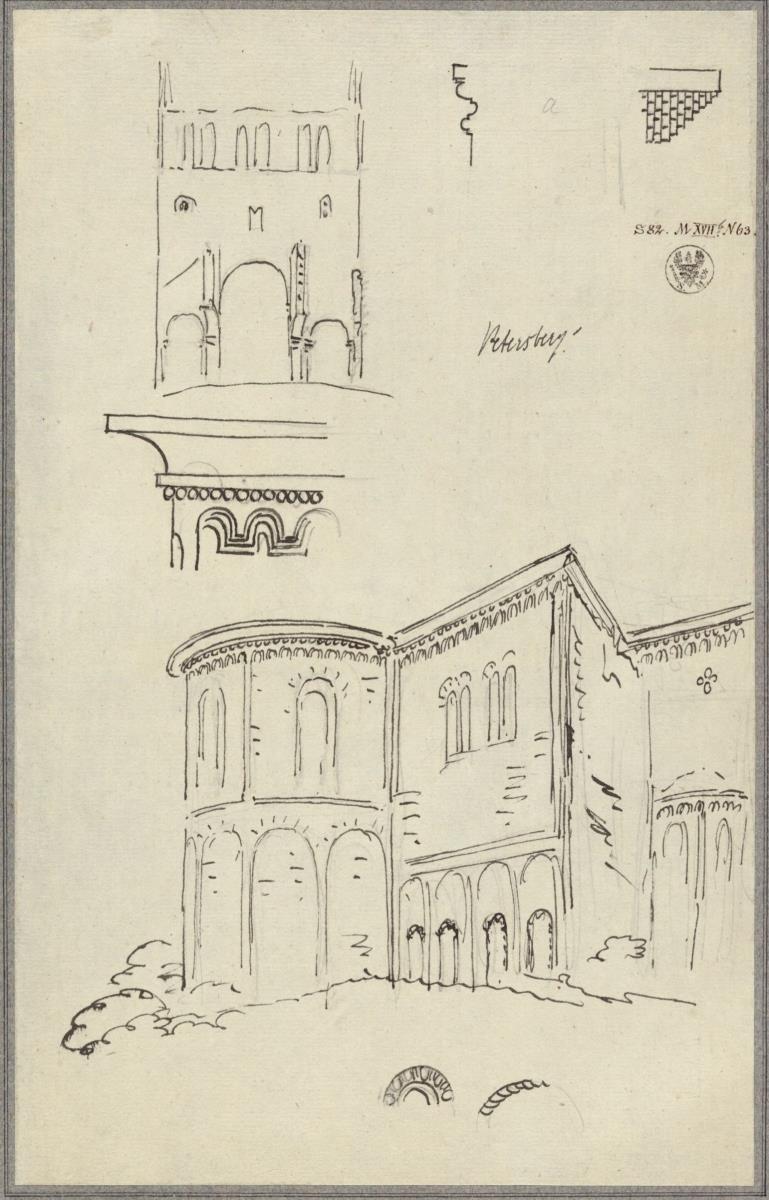 Ansicht der Stiftskirche auf Petersberg bei Halle an der Saale
