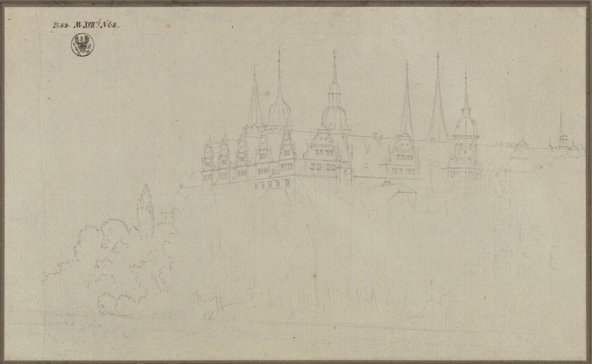 Merseburg. Ansicht des Schlosses und der Domtürme