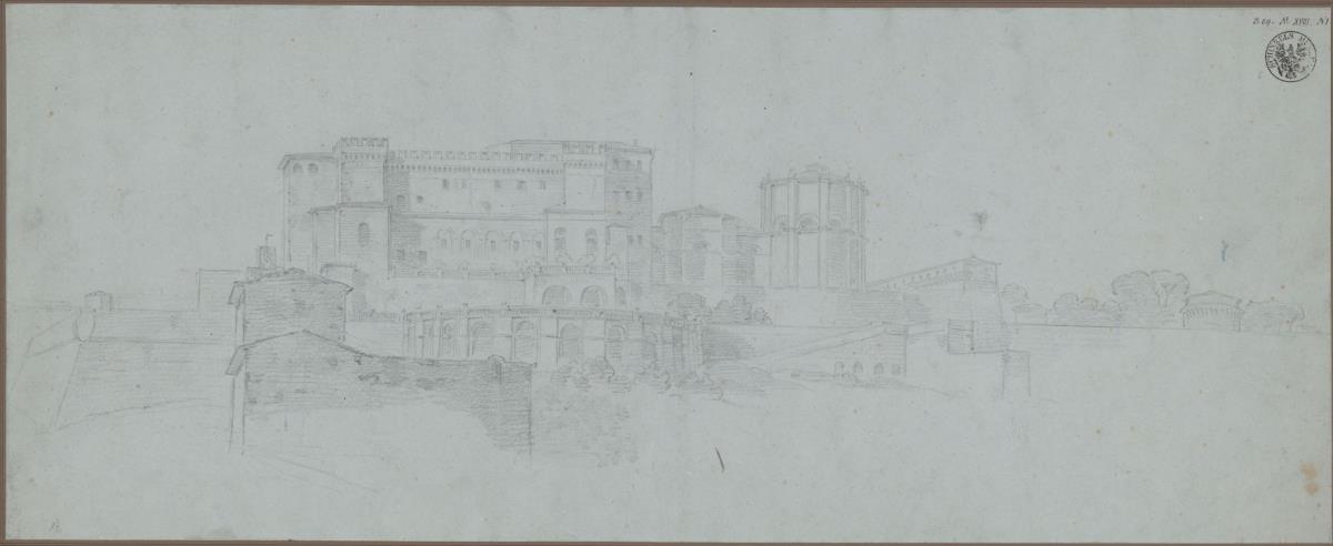 Rom. Blick auf den Vatikanspalast von Nordnordosten