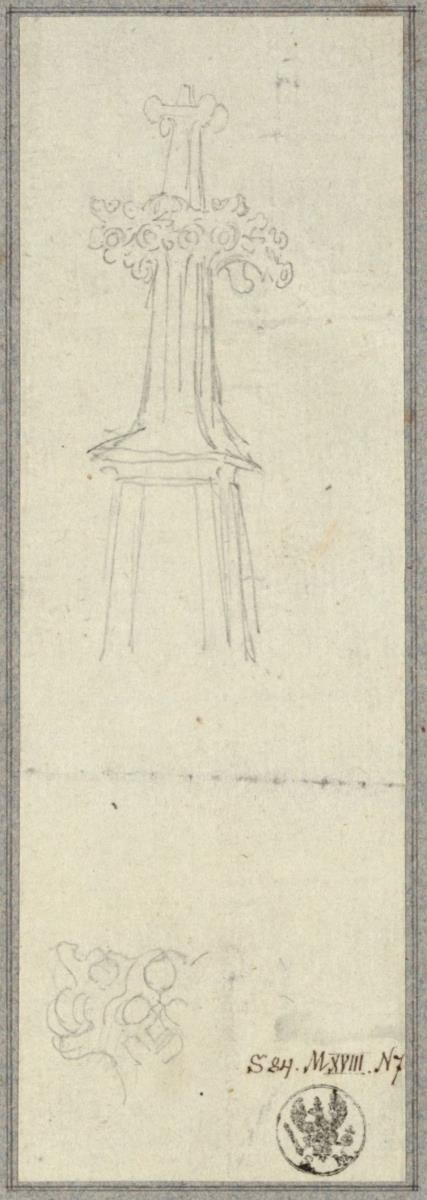 Berlin. Entwurf zu einem Dom als Denkmal auf die Befreiungskriege (?). Kreuzblume auf einer gotischen Spitze