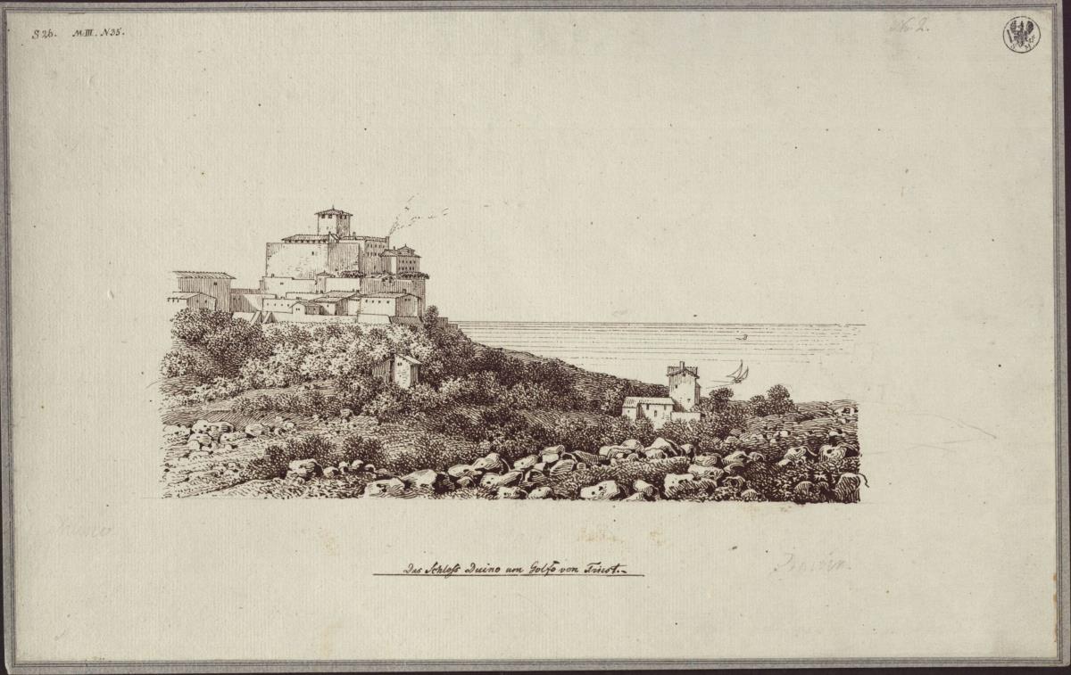 "Das Schloss Duino am Golfo von Triest"