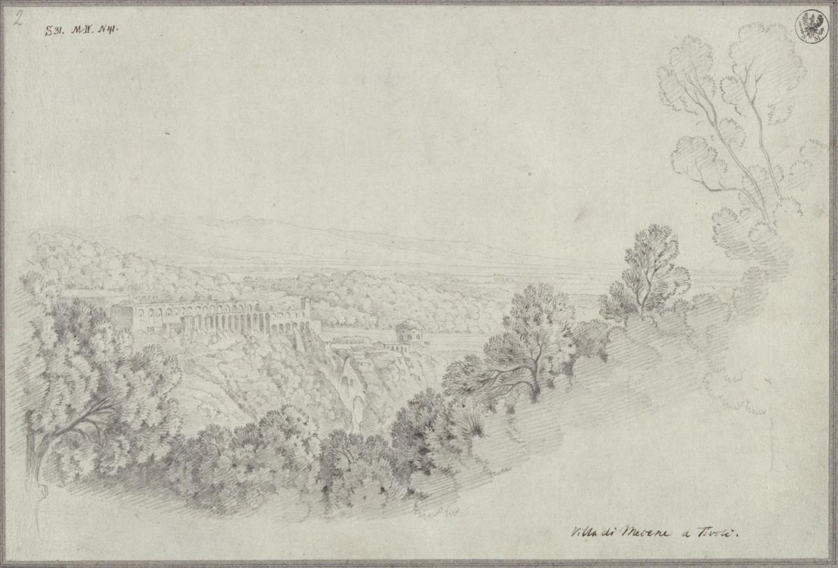 Blick auf die Villa des Maecenas in Tivoli
