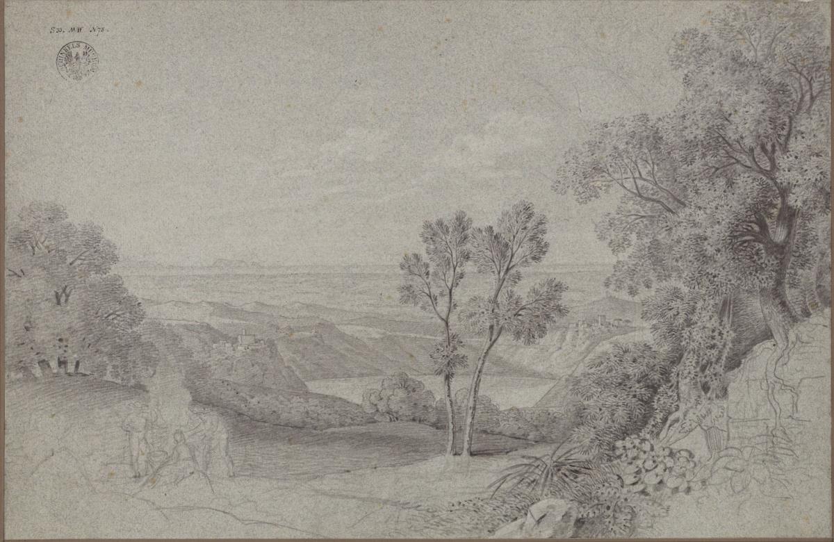Blick vom Monte Cavo über den Nemisee nach Süden