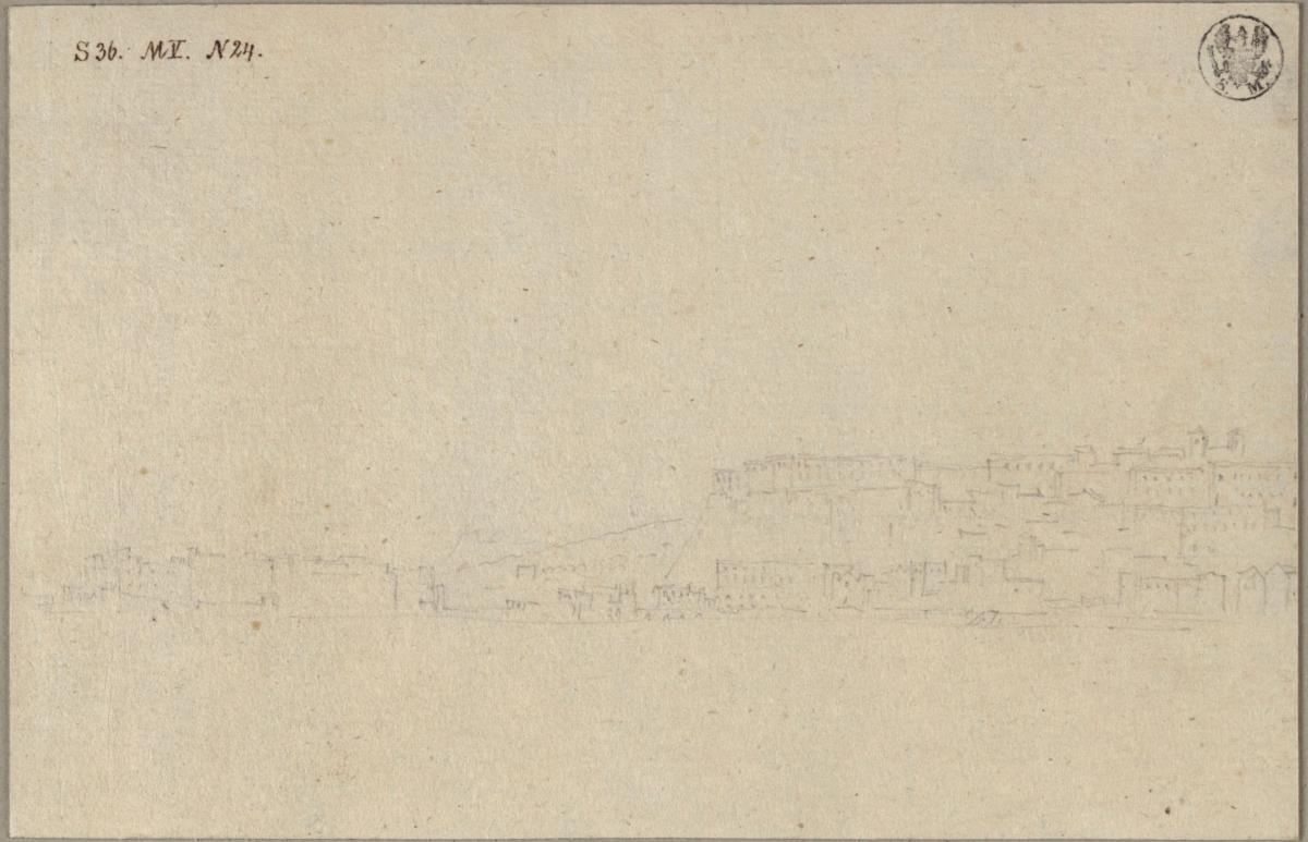 Blick auf das Castel dell'Ovo und das Viertel von Santa Lucia in Neapel