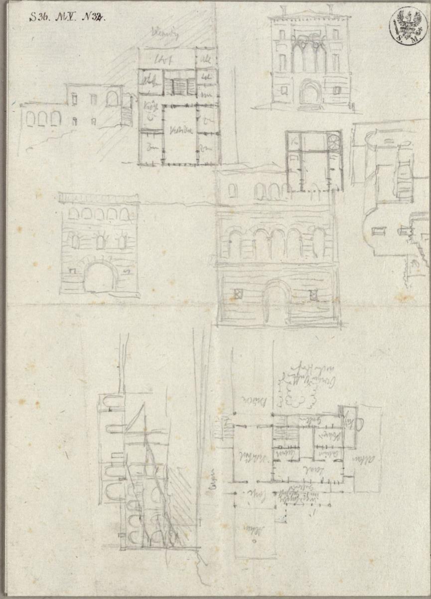 Studien zu Palästen und Häusern in Venedig und auf Capri