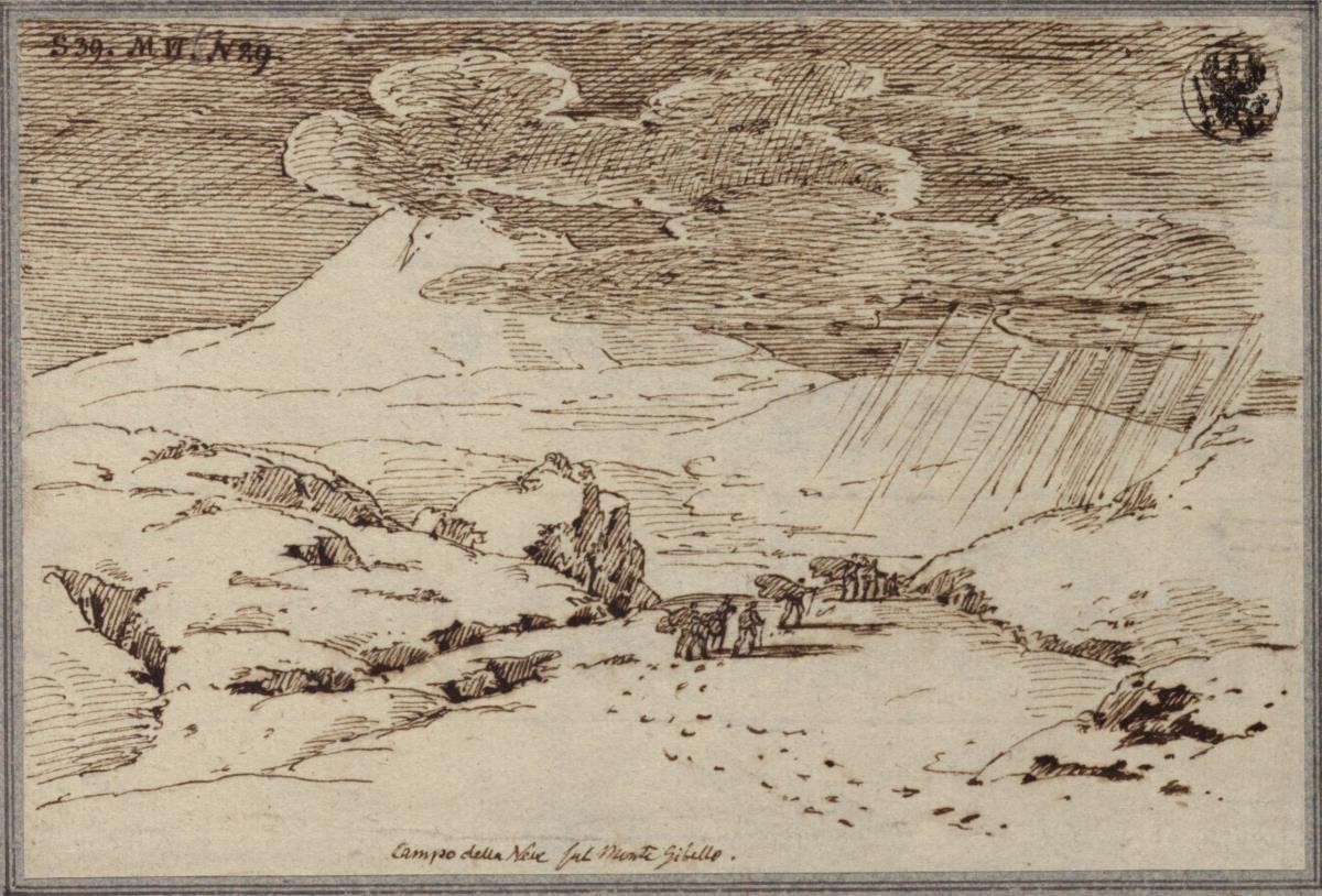 Schneefeld auf dem Monte Gibello beim Ätna