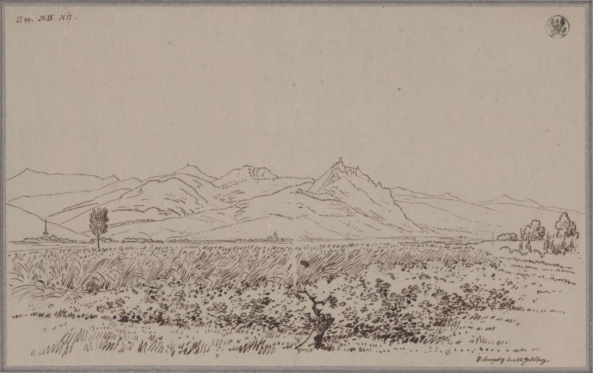 Ansicht des Siebengebirges von Godesberg aus