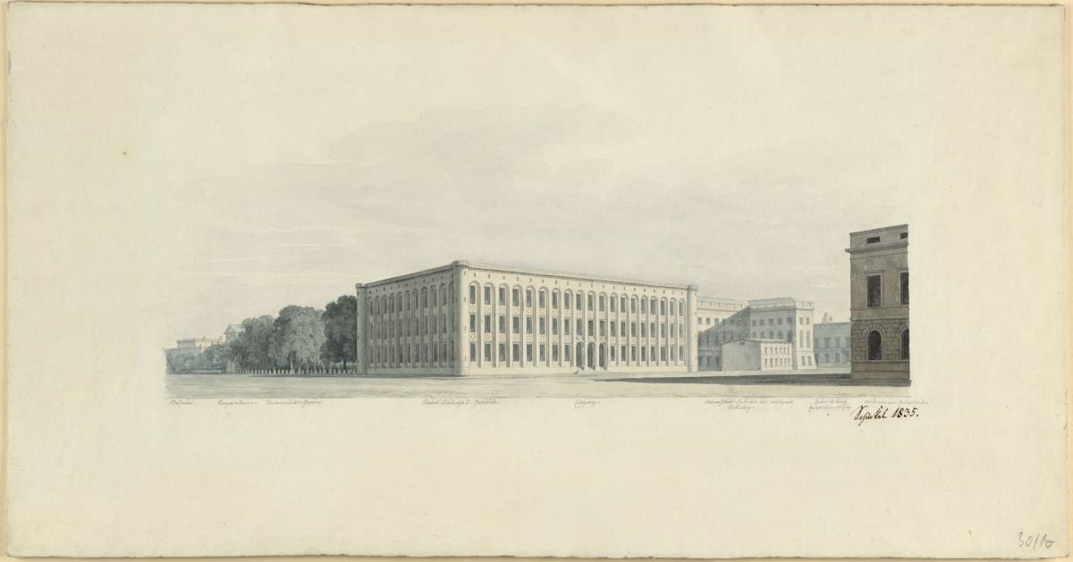 Berlin. Entwurf zum Neubau der Königlichen Bibliothek im Garten der Universität