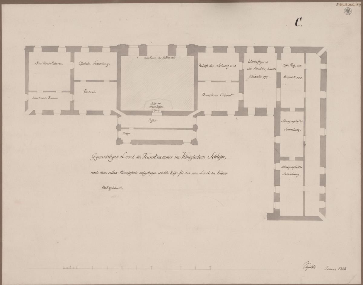 Berlin. Schloss, Kunstkammer. Grundriss