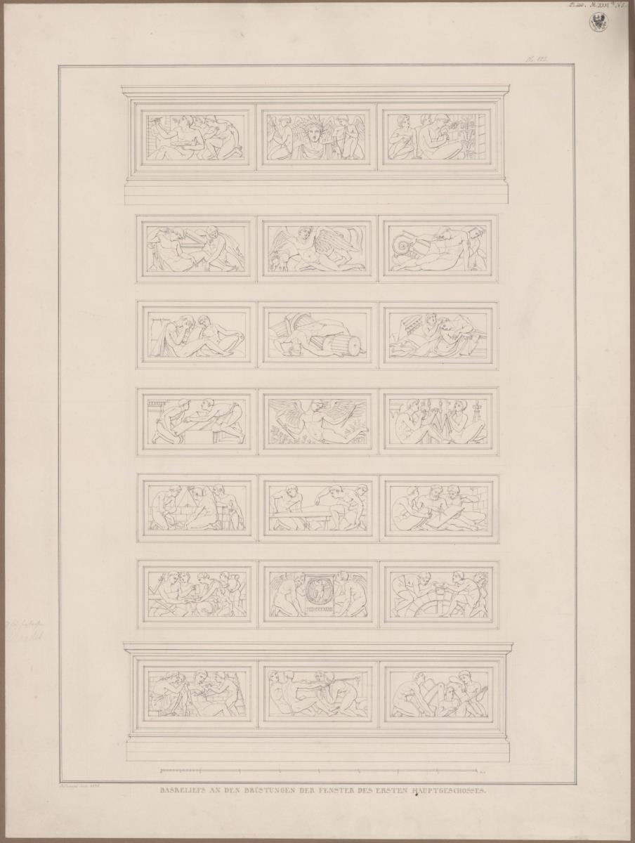 Berlin. Bauakademie. Reliefs der Fensterbrüstungen