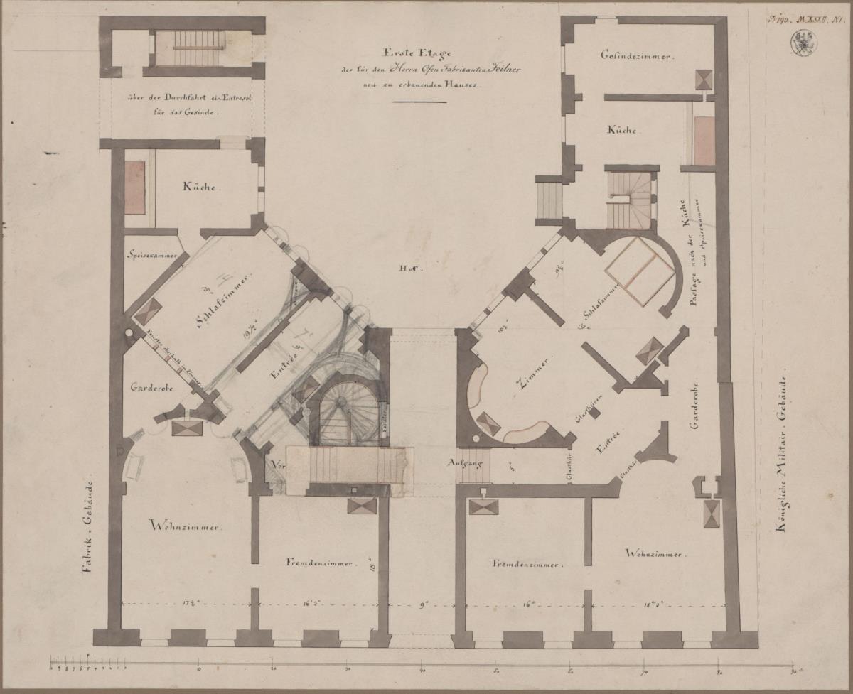 Berlin. Feilnerhaus. Grundriss des ersten Geschosses