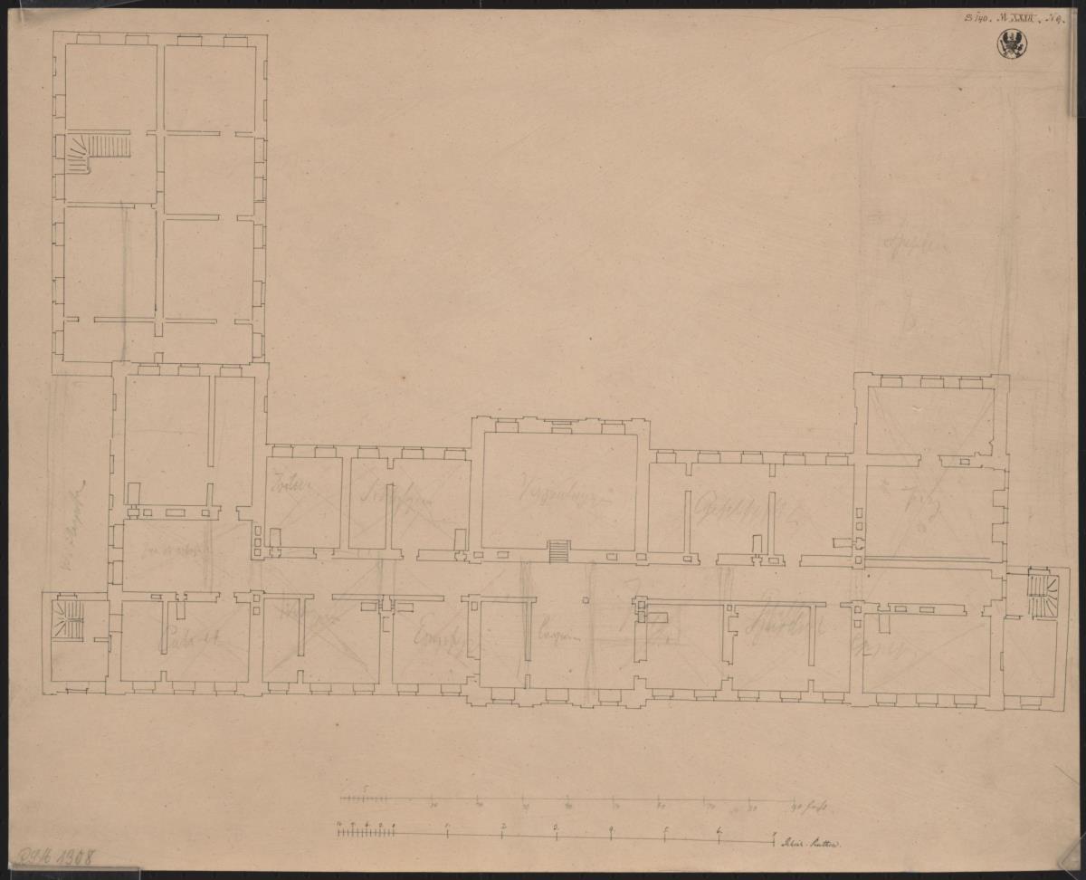 Berlin. Palais Voss. Grundriss des zweiten Geschosses vor dem Umbau