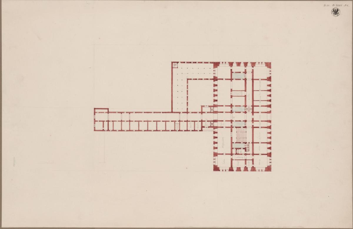 Berlin, Unter den Linden. Palais Prinz Wilhelm. Grundriss des zweiten Geschosses