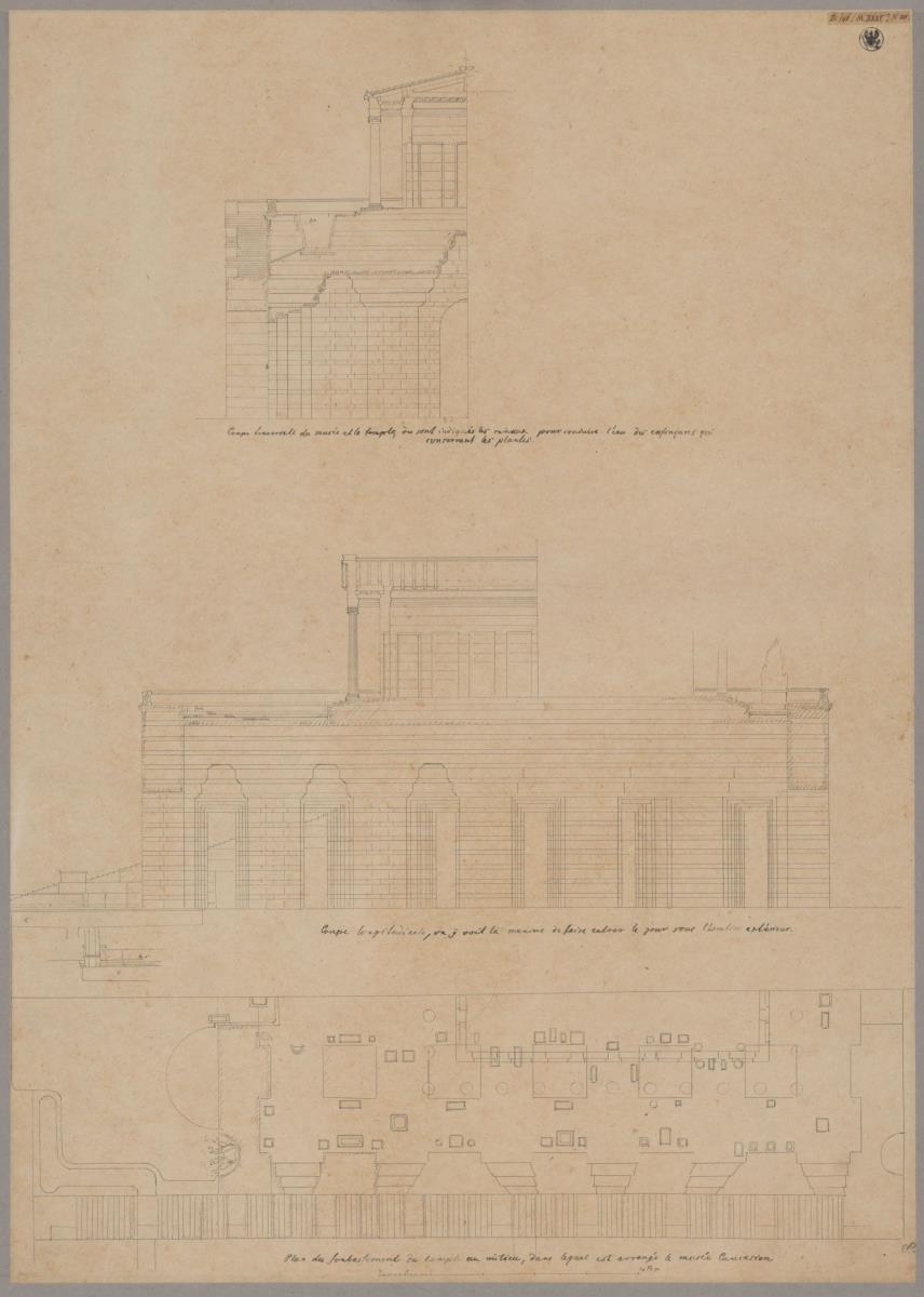 Schloss Orianda auf der Krim. Antikischer Entwurf. Schnitte und Risse vom Museum und Tempel