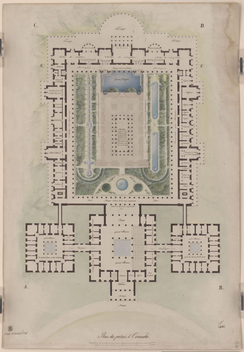 Schloss Orianda auf der Krim. Antikischer Entwurf. Grundriss