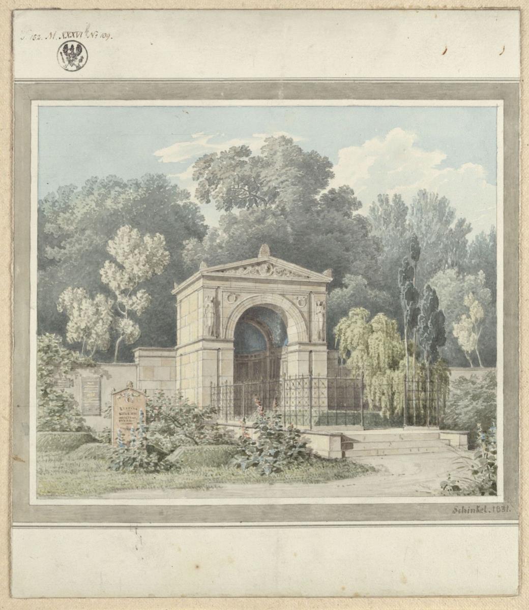 Zeitz. Entwurf zum Grabdenkmal für Johann Friedrich Delbrück. Ansicht