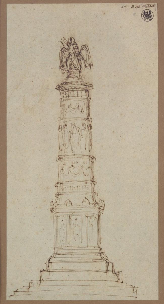 Berlin. Entwurf zum Kreuzbergdenkmal in Form einer Säule