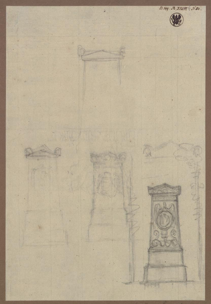 Teplitz (Teplice). Fünf Studien zum Grabdenkmal des Prinzen Christian Friedrich von Anhalt-Köthen-Pless
