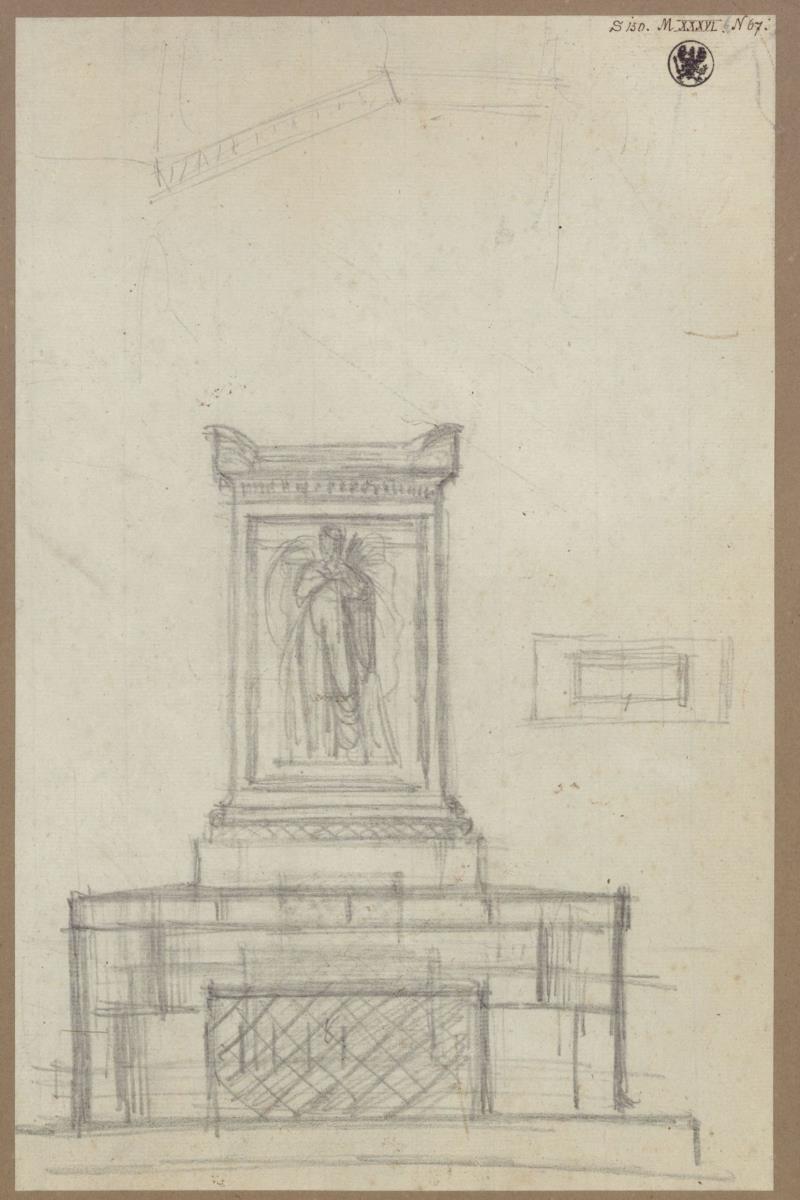Berlin. Entwurf zum Grabdenkmal für die Fürstin von der Osten-Sacken auf dem Friedhof der Dreifaltigkeitskirche an der Bergmannstraße