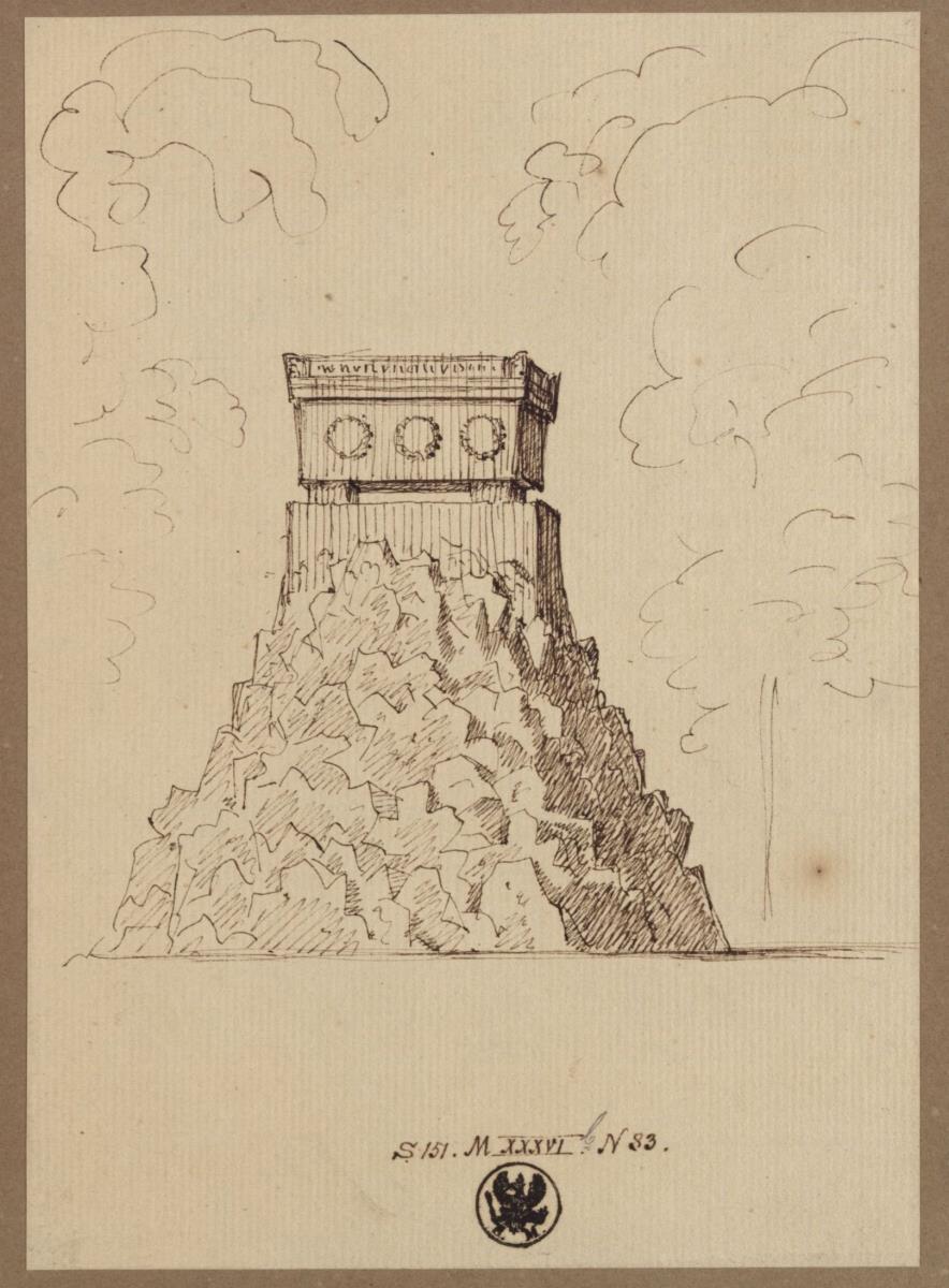 Sarkophag auf einem Felsen